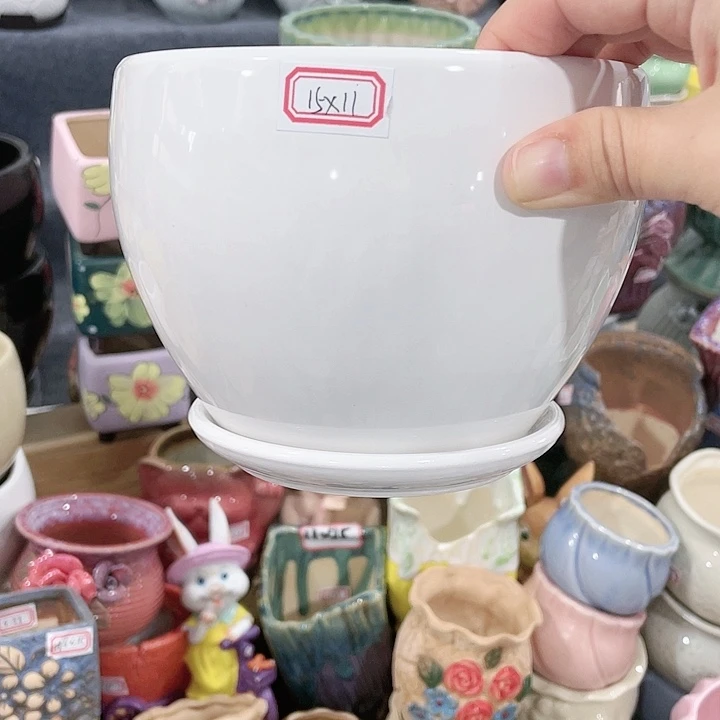 红陶20CM（含）-50CM（不含）陶瓷多肉花盆特价清仓