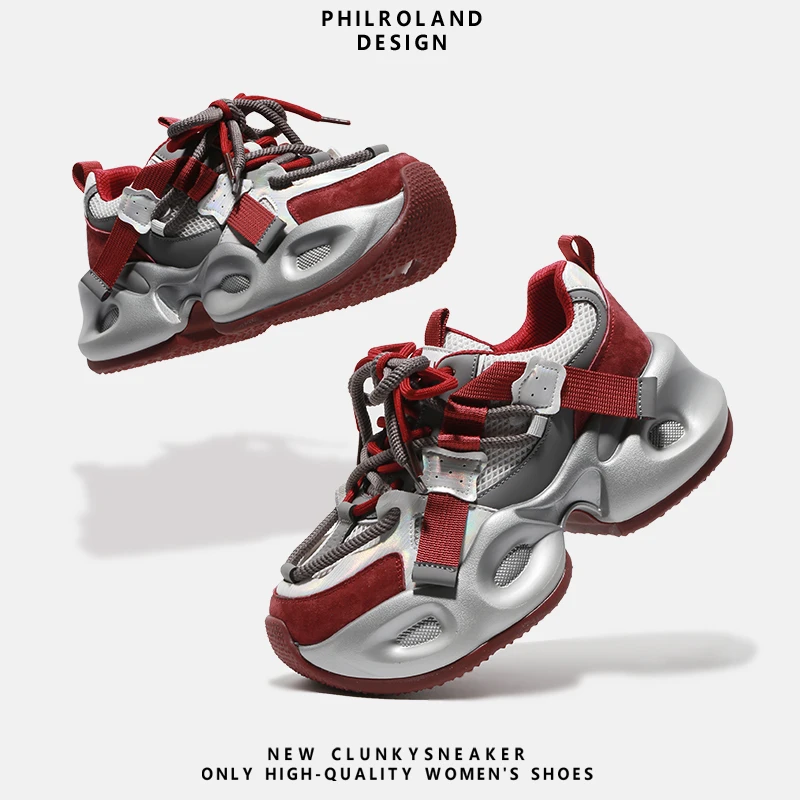 【绯红钻石】2024秋冬厚底老爹鞋女厚底增高显瘦运动休闲鞋女