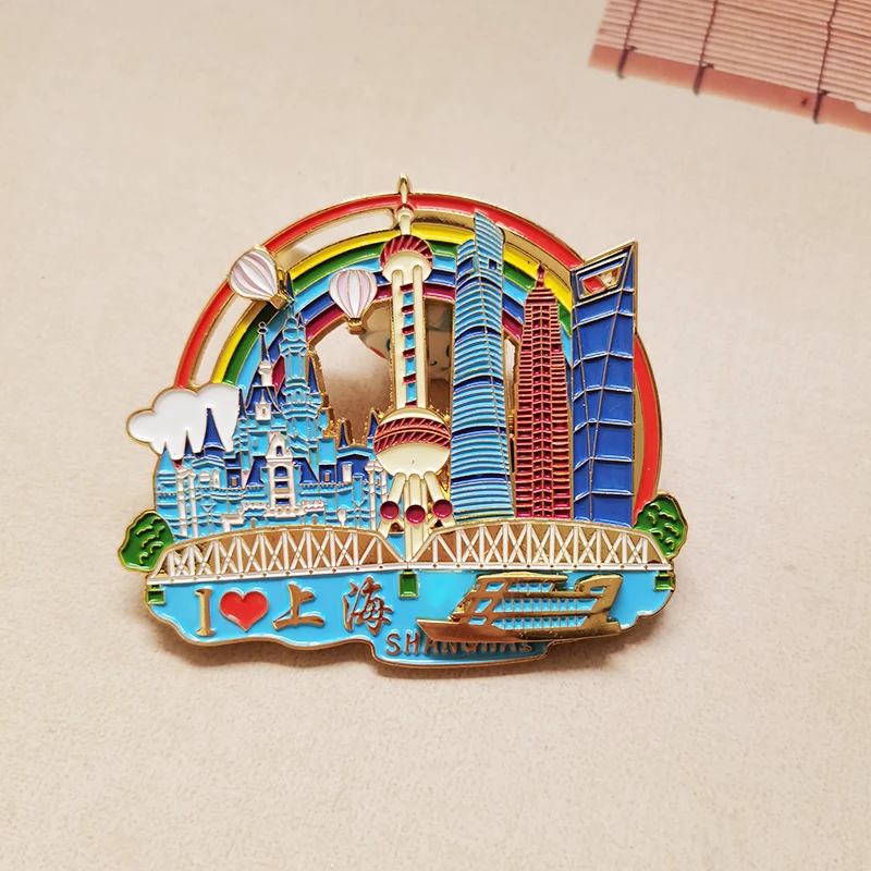 上海文创旅游中国金属磁吸冰箱贴东方明珠世博会馆创意冰箱贴文创