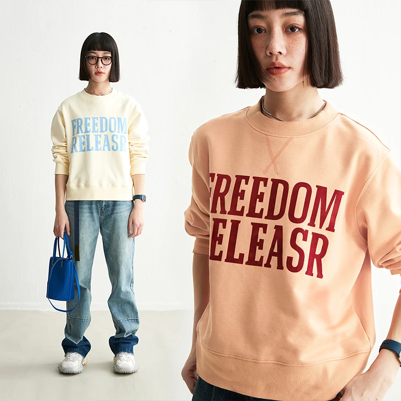 CLOUDSPACE/云上生活春款植绒索罗娜卫衣字母索罗娜卫衣女