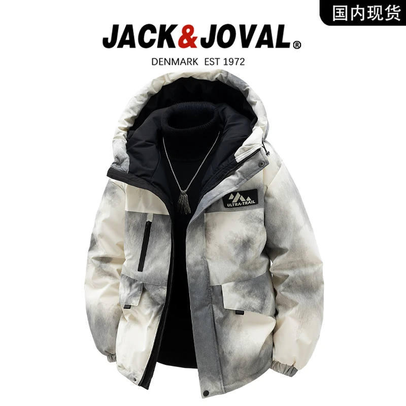 【品牌现货撤柜】JACK JOVAL品牌羽绒服男冬季保暖鸭绒外套扎染上衣