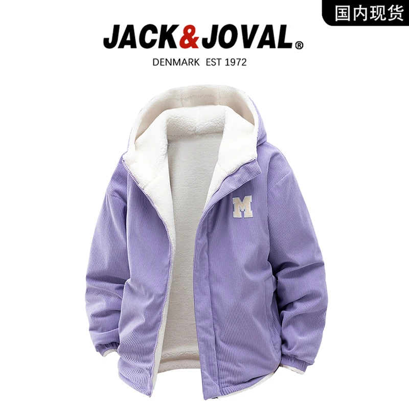 品牌现货撤柜】JACK JOVAL品牌羊羔绒加厚双面穿男女冬季外套