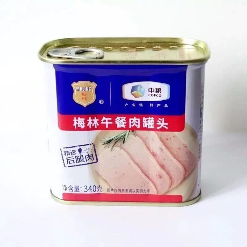 中粮梅林午餐肉340g*4罐包邮方便即食肉罐头料理餐饮野餐火锅食材