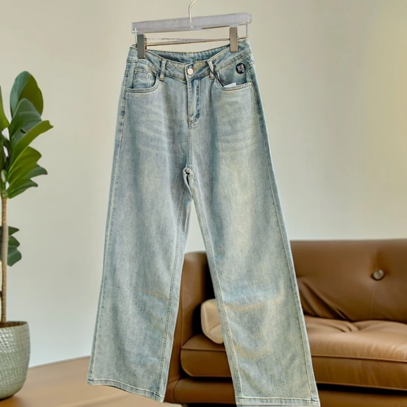 6190韩范儿夏季时尚休闲宽松百搭女牛仔阔腿裤