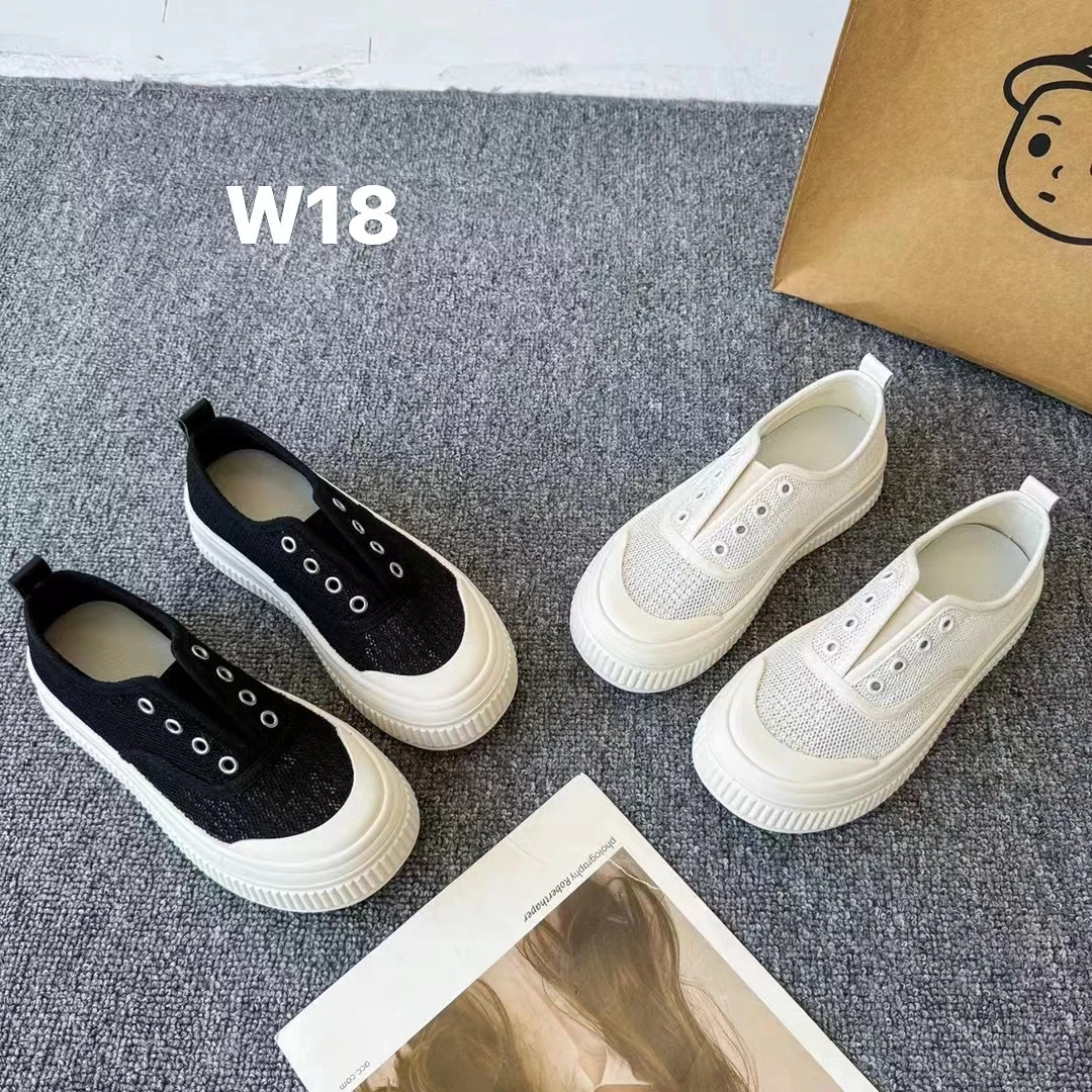 W18小白鞋2024新款女鞋韩版透气网鞋百搭运动鞋镂空学生休闲板鞋