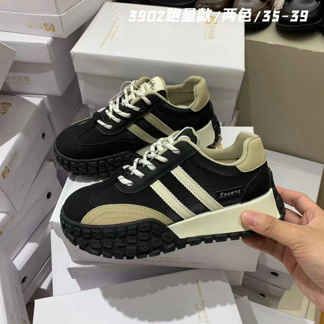 3902复古德训鞋厚底女鞋登山鞋早秋新款百搭增高运动休闲阿甘鞋