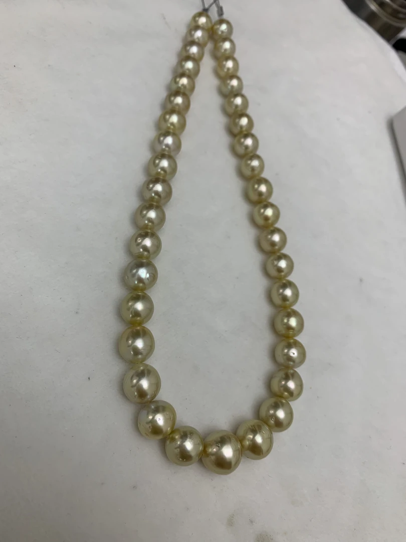 海水珍珠南洋金珠特价项链金珠极强光近圆微瑕9-12mm多样性发一