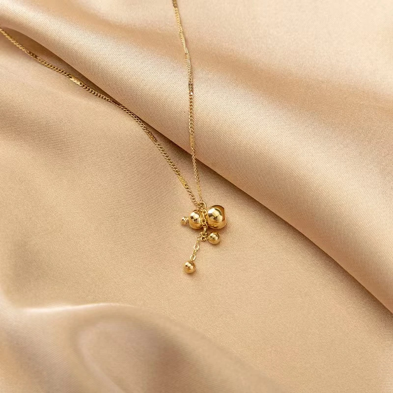 钛钢项链 简约气质葫芦项链女锁骨链金色显白轻奢福禄锁骨链配饰