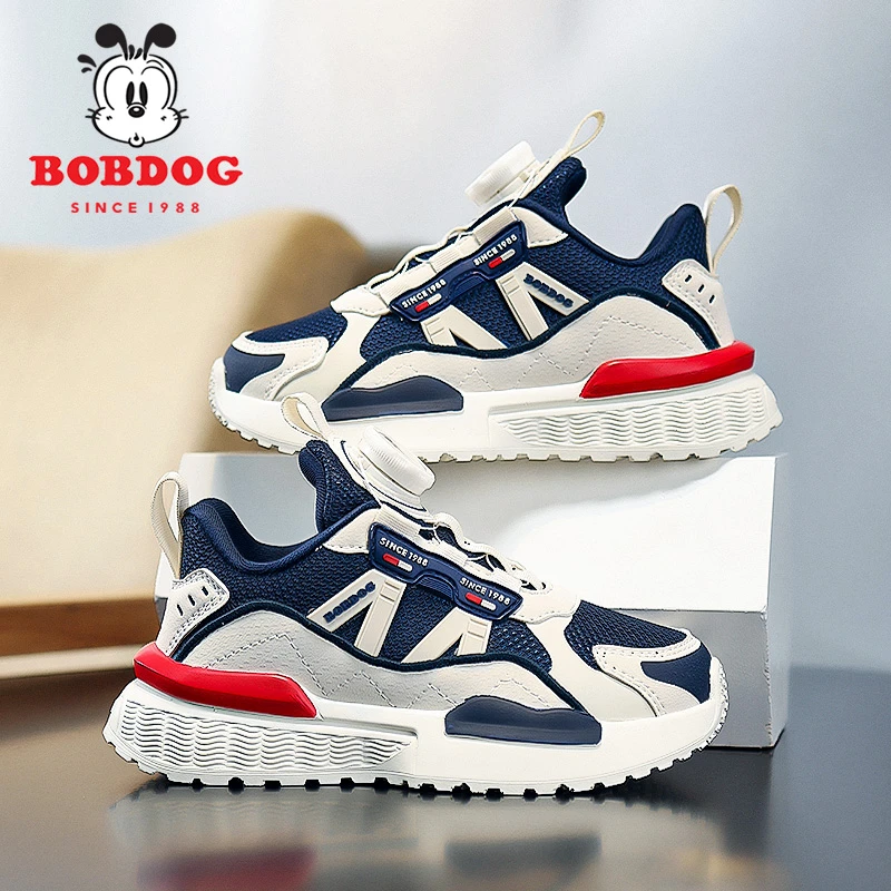 巴布豆童鞋男童运动鞋2025春秋款网面透气儿童跑步鞋中大童休闲鞋