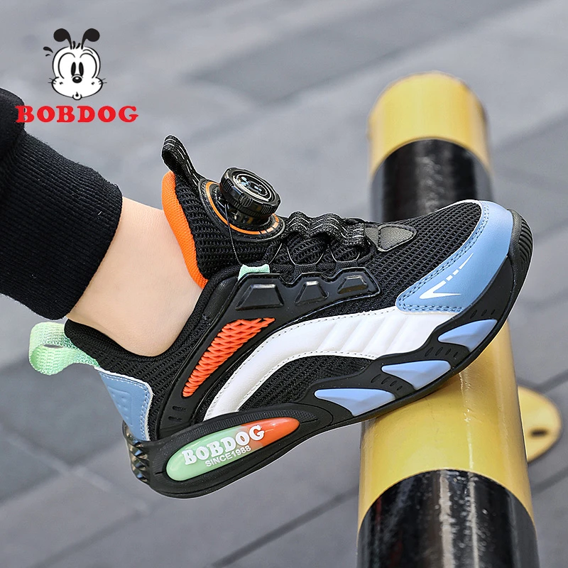 巴布豆男童鞋子运动鞋春秋季新款网面透气男孩中大童跑步鞋休闲鞋