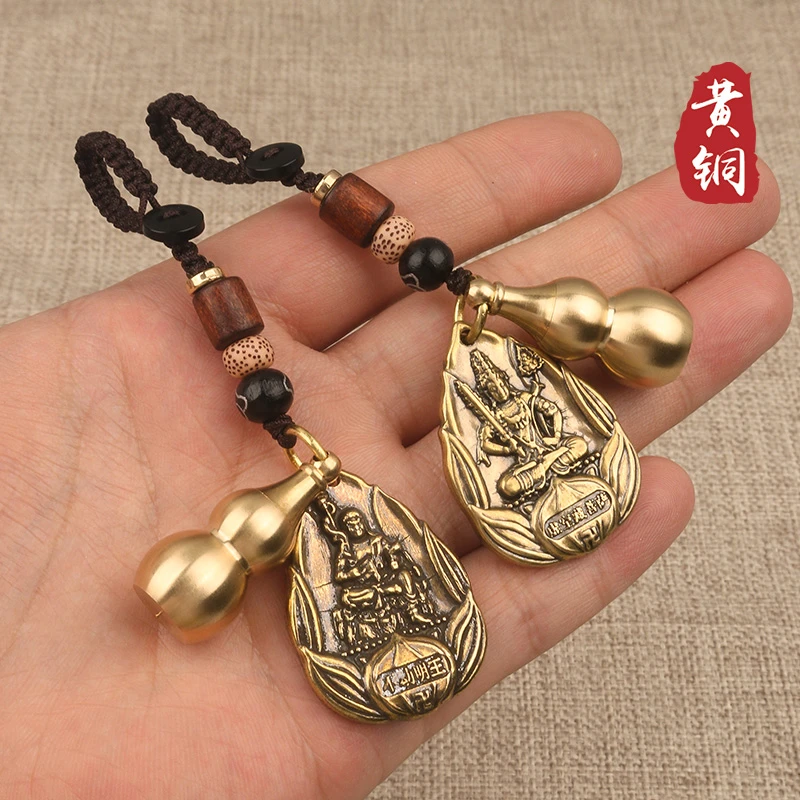 黄铜十二生肖吊牌汽车钥匙扣送长辈手工编织挂件复古吊坠蛇年礼物