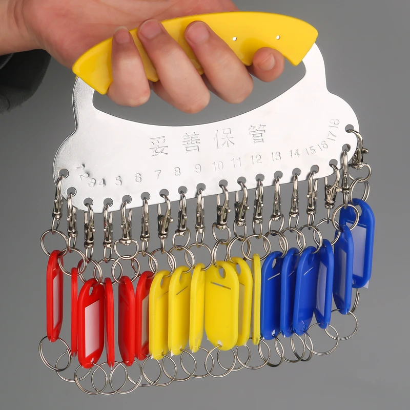 钥匙盘瘦虾扣便收纳可标记加厚金属不锈钢钥匙环分类管理标记牌串