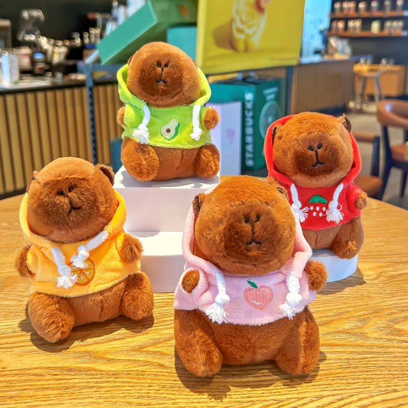 卡比巴拉玩偶卫衣水豚钥匙扣毛绒学生送礼物便携可爱书包挂件情侣