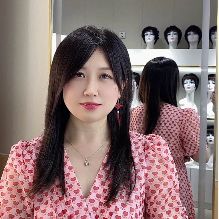 女发套11长发直发偏分仿真头皮全真发轻薄全手织