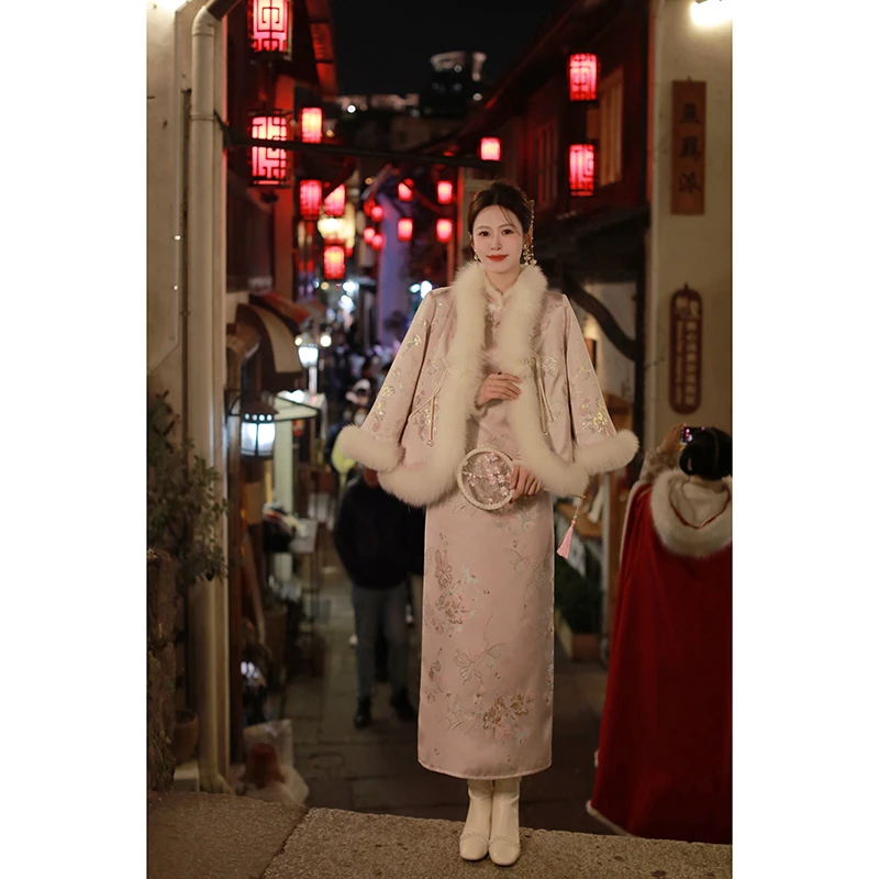 【紫程直播间】【粉黛花墙】冬季高级感重工百搭国风印花轻奢羽绒服