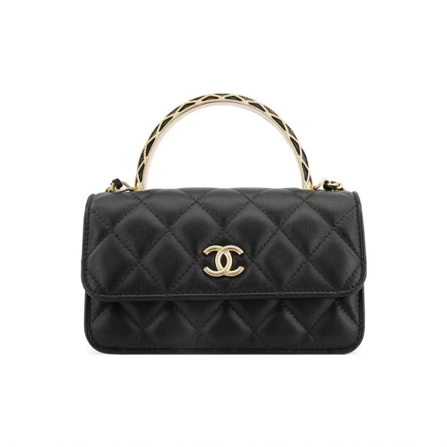 99新 Chanel/香奈儿  CF 23A 复古手柄浮雕扣链条  单肩斜挎包