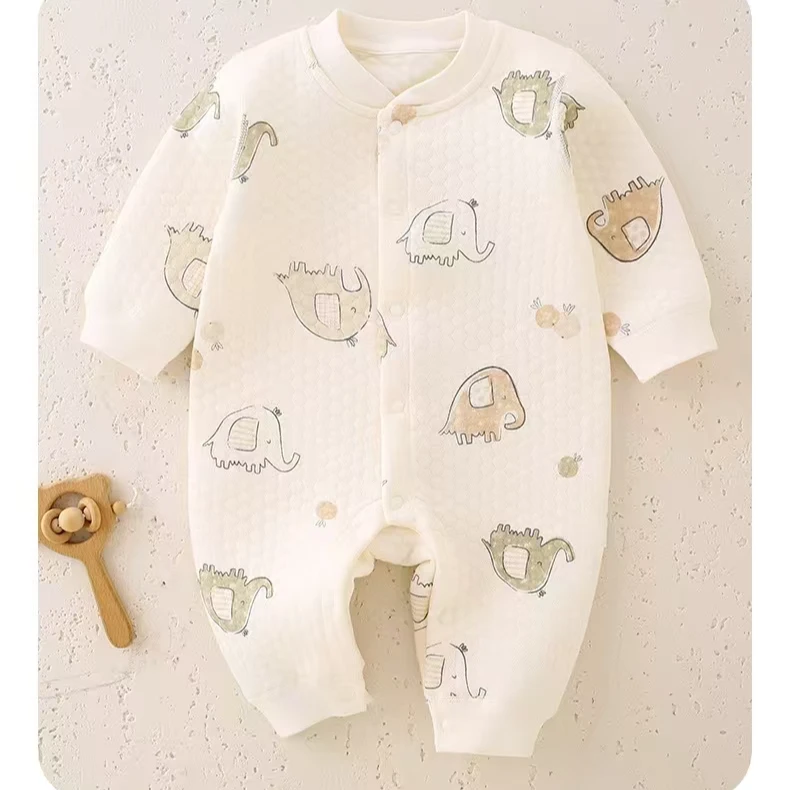 新生儿连体衣三成保暖a类纯棉闭裆婴幼儿宝宝哈衣