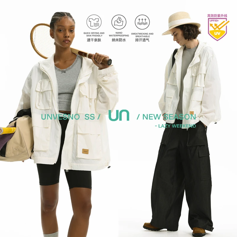Unvesno(UN)UPF50+防紫外线防水透气速干多功能便装轻薄款防晒服