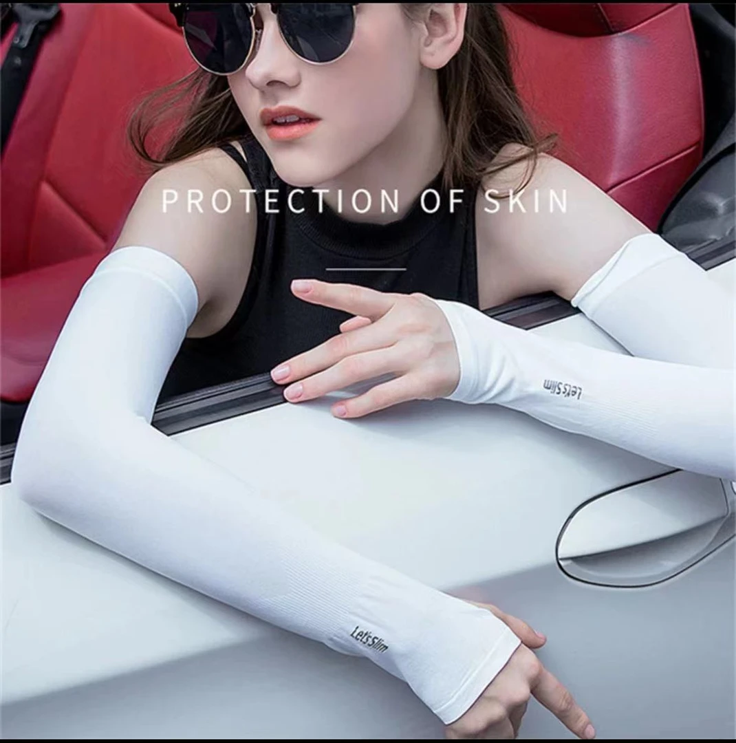 冰爽袖套男士夏季防紫外线手套冰丝女防晒手袖长款凉护臂开车骑行
