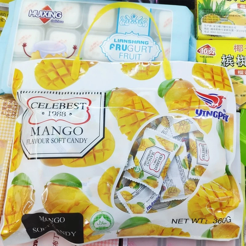 越南风味芒果糖糕奶味水果软糖小方块糕喜糖休闲零食