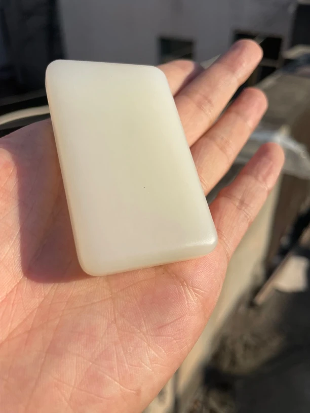 精美和田玉时尚简约设计百搭休闲平安无事牌男女挂件吊坠项链白色