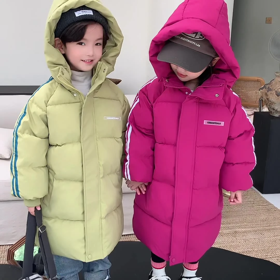 儿童棉衣加厚保暖棉服宝宝中长款连帽棉袄男女中大童韩版外套冬季