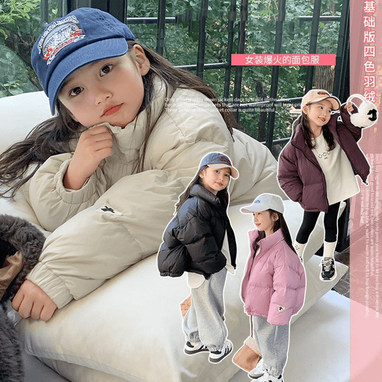 童装潮款Y女童三防绒服冬装新款儿童面包服洋气加厚保暖短款袄