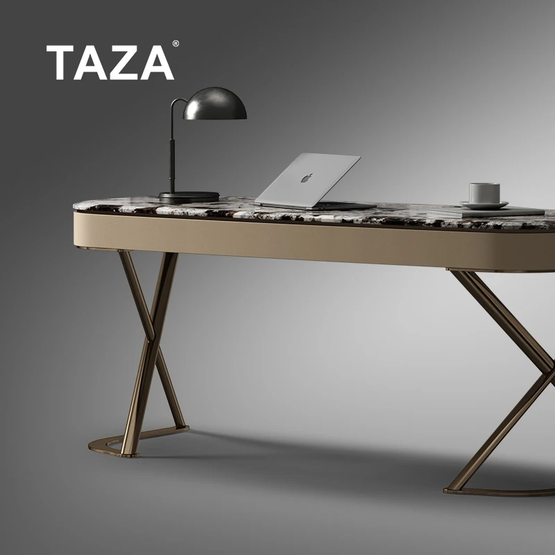 TAZA现代柚木书桌 实木书房别墅全屋搭配系列轻奢椅组合书桌 A278