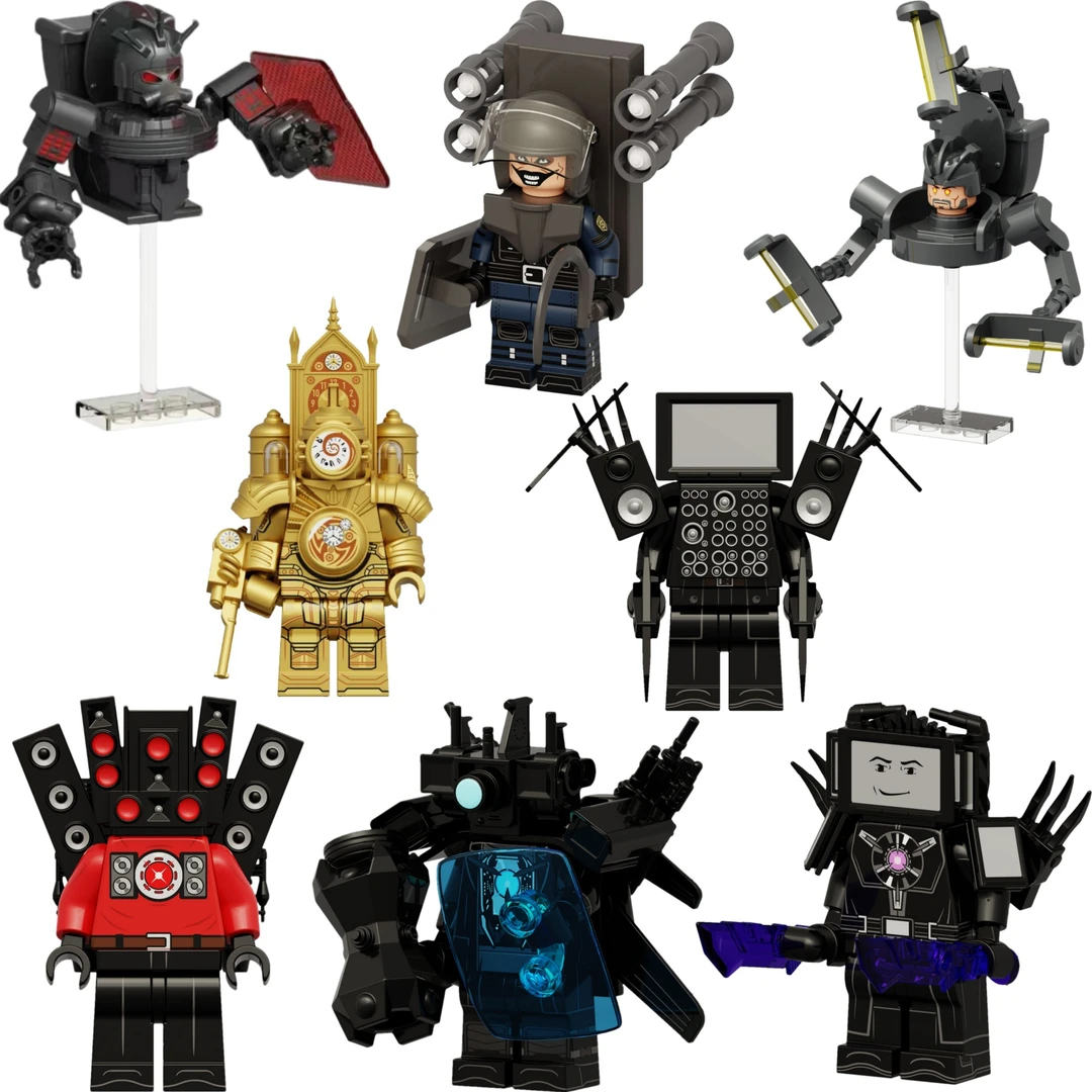 兼容乐高马桶人vs监控人积木人仔泰坦王电视人音响人拼装手办玩具
