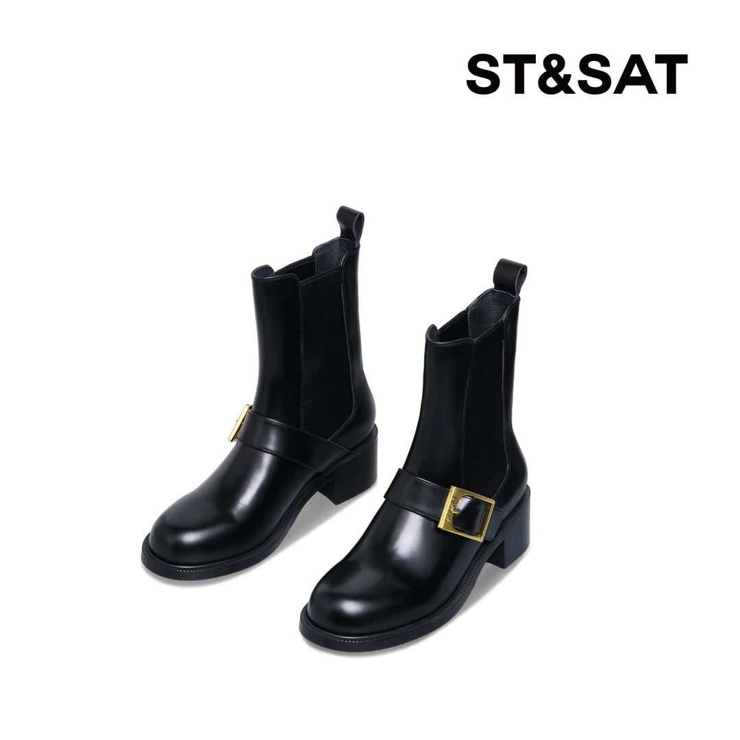 星期六经典复古英伦风切尔西靴秋冬时装靴百搭款女士靴SS34116R53
