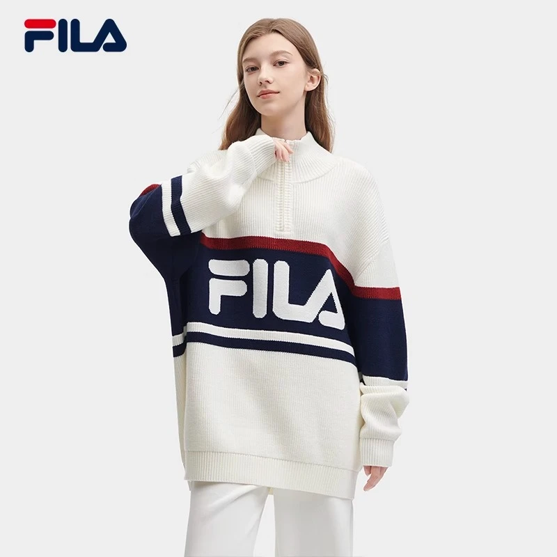 FILA/斐乐秋冬【时尚情侣款】宽松 高领编织套头卫衣F11U349402F