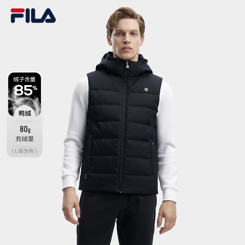 FILA/斐乐男【挺括有型保暖舒适】男士休闲时尚羽绒马甲F11M341902F