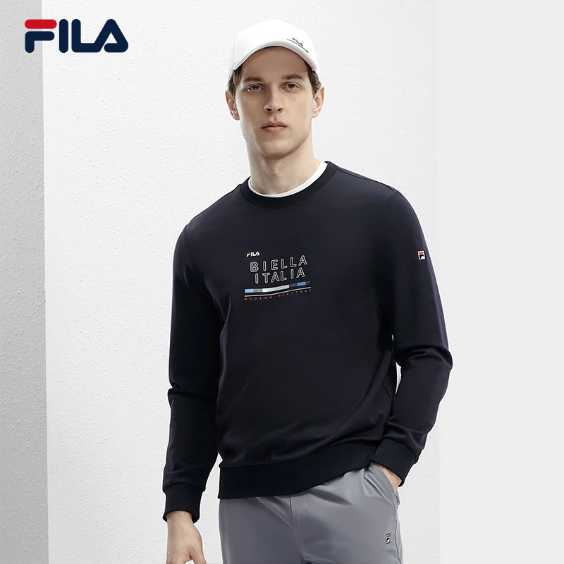 Fila/斐乐男子夏日户外百搭时尚舒适针织圆领套头衫休闲百搭