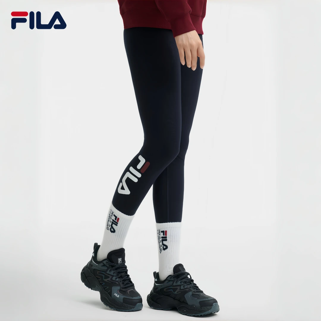 Fila/斐乐鲨鱼裤24年新款秋冬季新款运动针织打底裤琥珀流光百搭