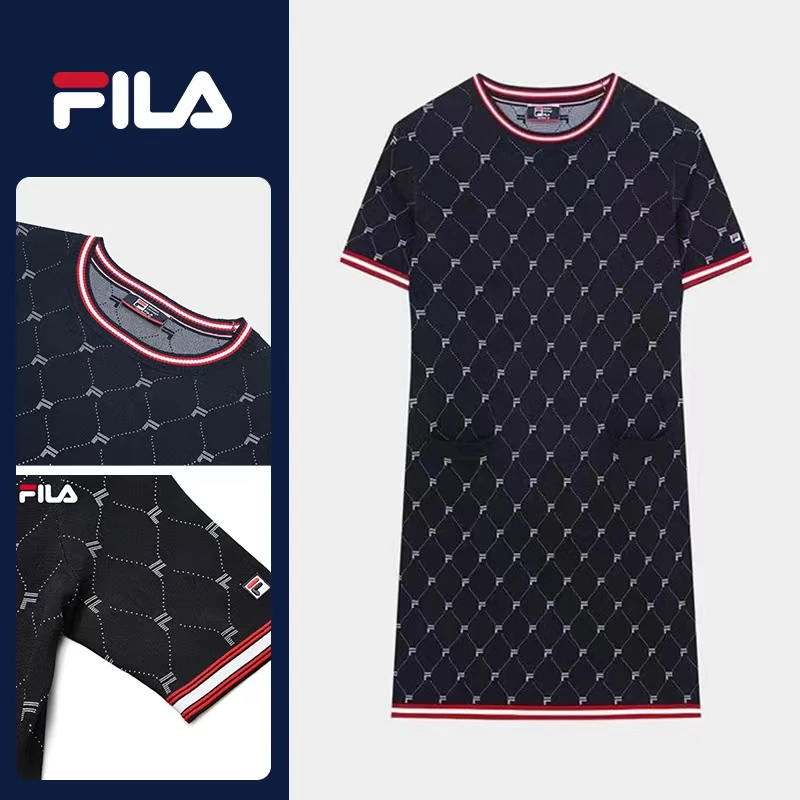 Fila/斐乐FILA/斐乐 印花夏季透气女士时尚气质连衣裙F11W331311F