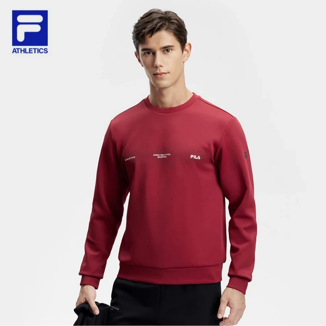 FILA/斐乐男空气层弹力运动卫衣针织套头衫【雅丹风】 休闲百搭