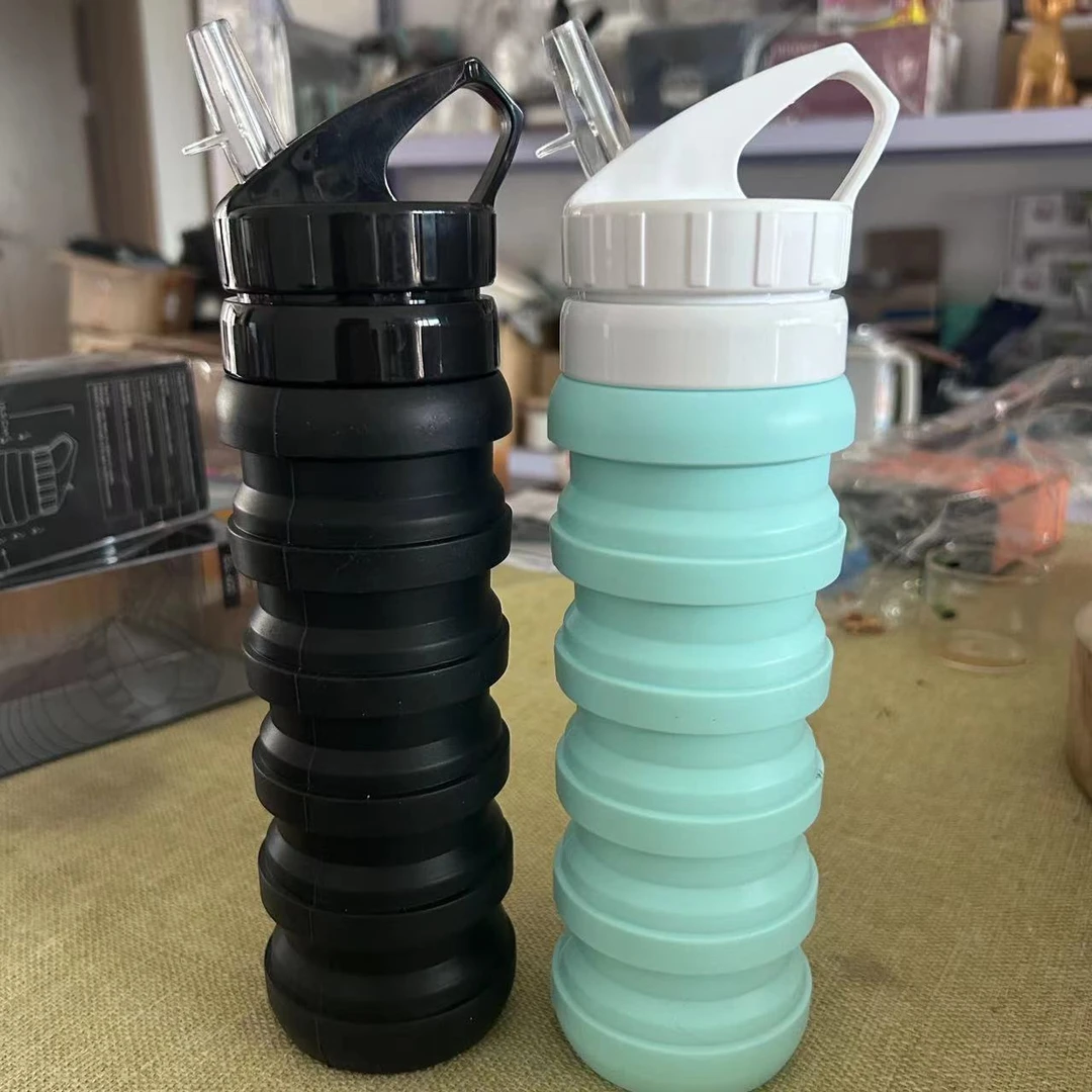 旅行折叠水杯进口软水杯压缩水壶瓶可伸缩个性创意便携