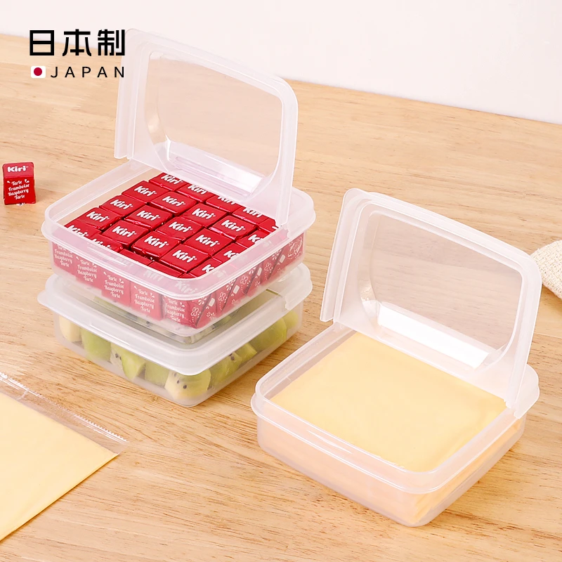 日本半开式密封盒2个装250ml塑料保鲜盒（芝士盒）水果配菜收纳盒
