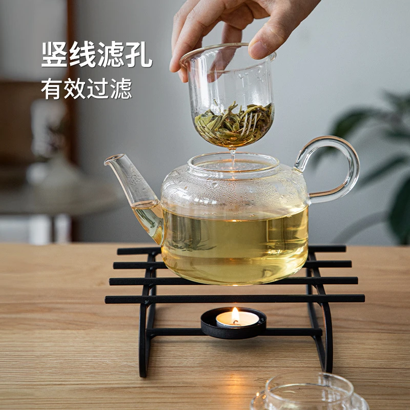 日式玻璃茶壶泡茶壶花茶壶日式蜡烛温茶炉暖茶器小火炉煮茶炉