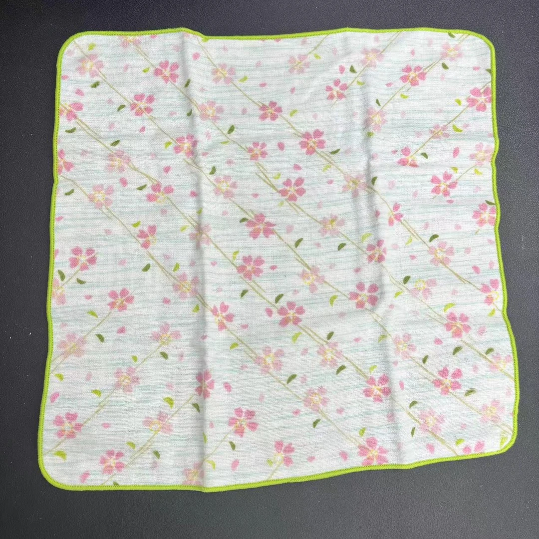 日本 棉制可爱小方巾 30*30CM 洗脸巾双层彩色小毛巾