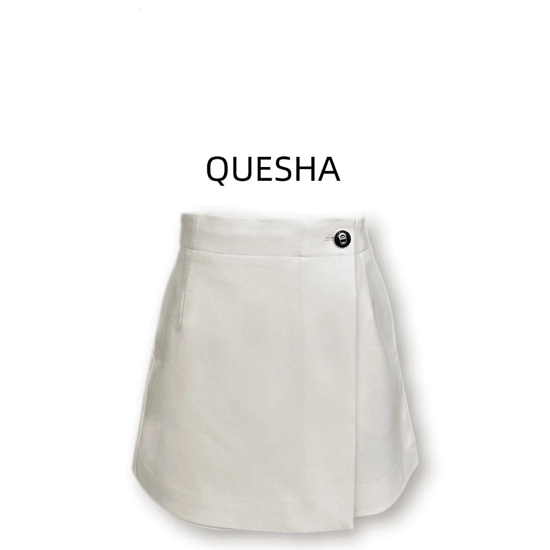 裙裤夏季秋款百搭单扣香风A字短裤女减龄收腰显瘦春季高腰