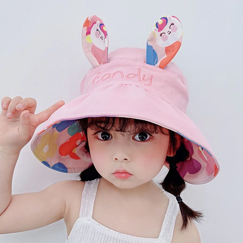 儿童防晒遮阳帽夏季女童户外太阳帽紫外线宝宝空顶帽子女孩帽檐