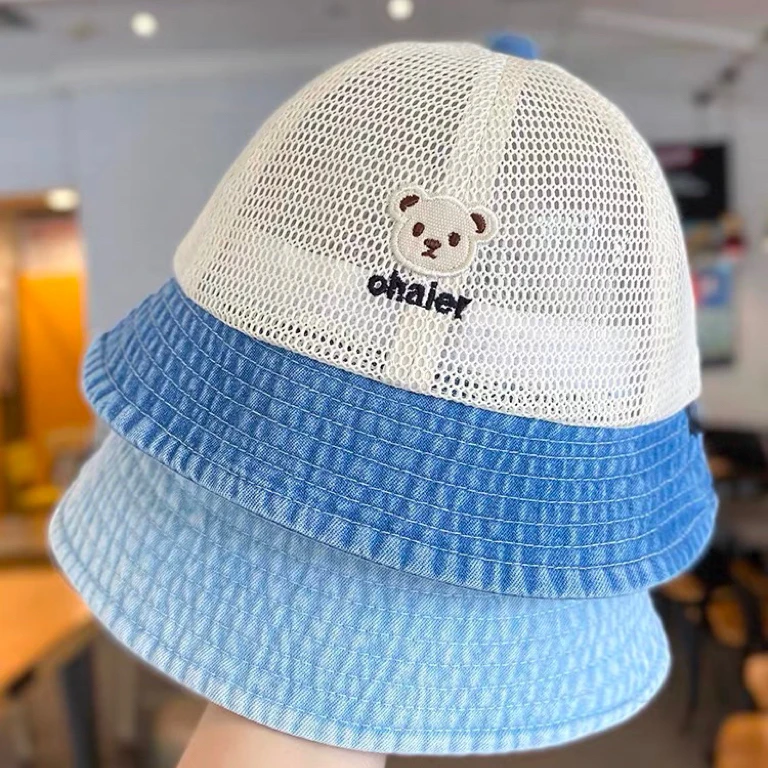 宝宝帽子夏季薄款透气网眼大帽檐遮阳防晒鸭舌帽男童女童太阳盆帽