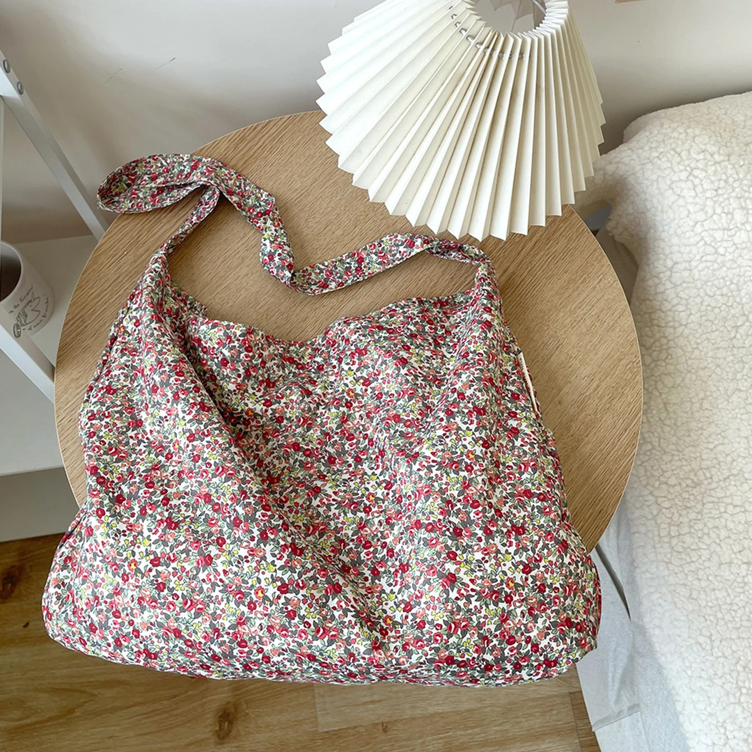 孙艺珍同款碎花布包韩国ins布袋子大容量复古单肩包时尚百搭网红