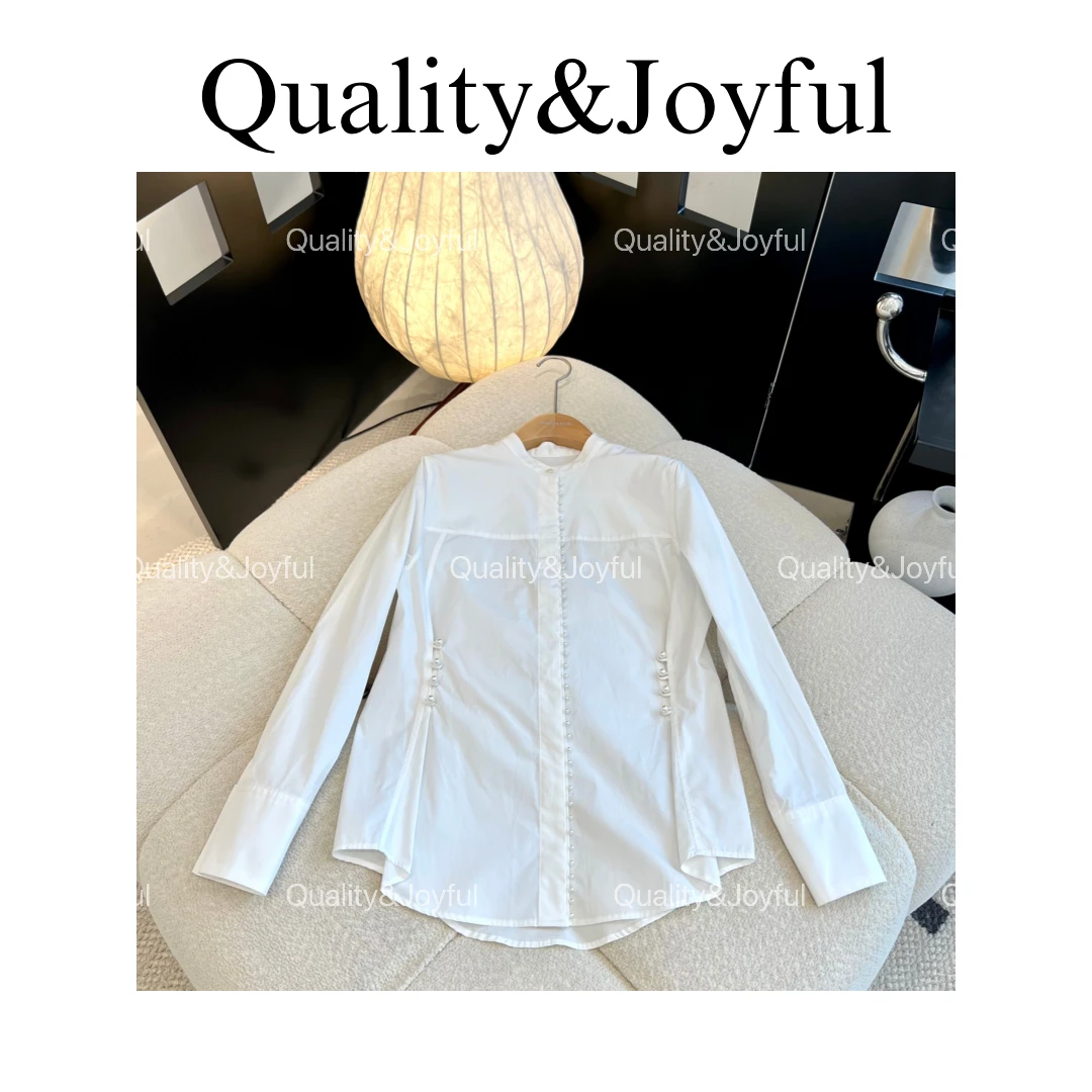 【珍珠璀璨】25款新款珍珠衬衫设计感收腰高定棉亲肤舒适上衣