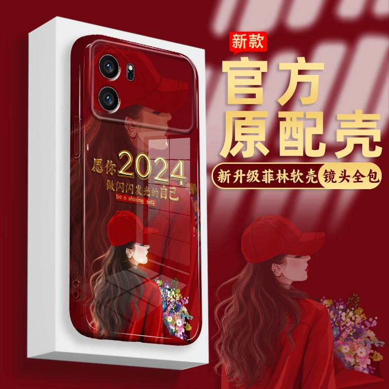 适用oppok10手机壳菲林软壳闪闪发光捧花女孩全包防摔保护套