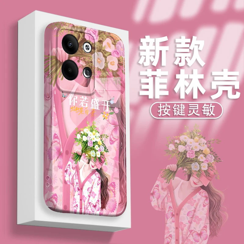 适用OPPOreno9/pro/pro+手机壳菲林硬壳你若盛开蝴蝶自来保护套