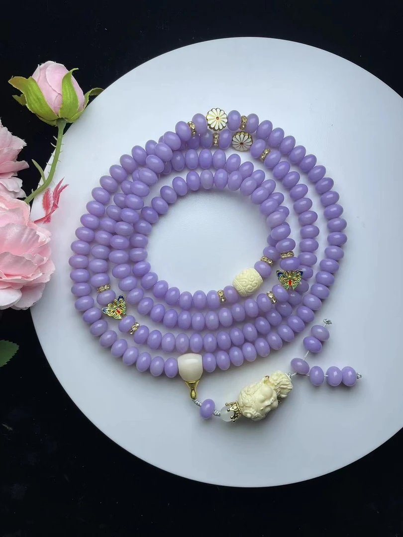 菩提果紫色158颗斜手串