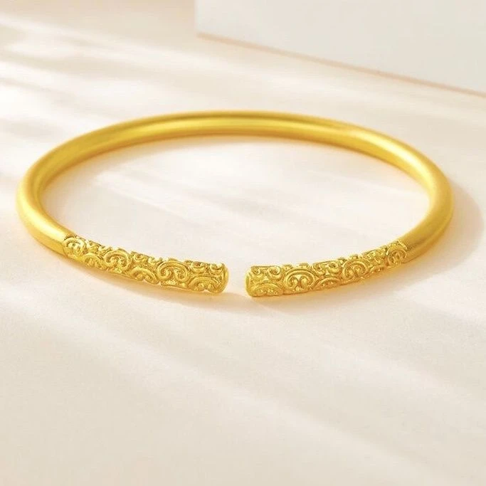 铜合金手镯 实心金箍棒手镯开口镯子不掉色送礼