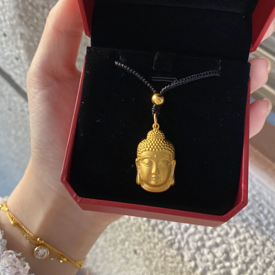 铜合金吊坠 佛头吊坠实心永保平安项链女大日如来编织绳复古